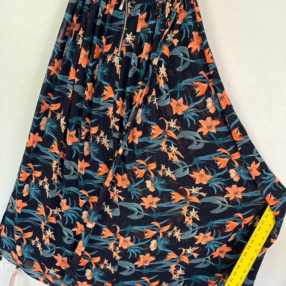 Windsor Floral Maxi Skirt - Black and Orange